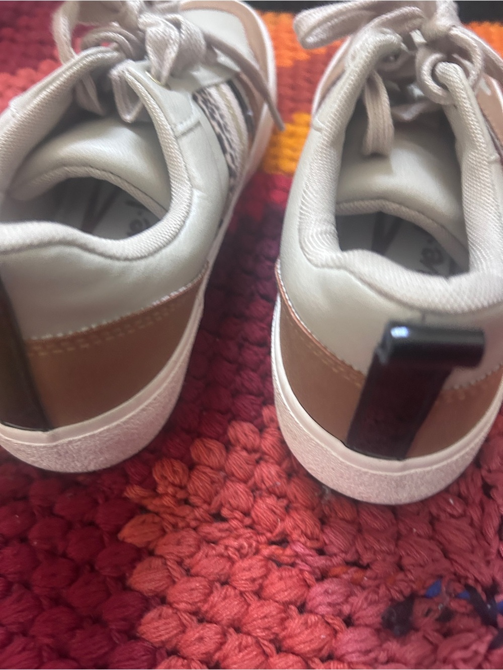 Dr. Scholl's Beige Taupe Snake-Accent Lace-Up Sneakers - Picture 4 of 5